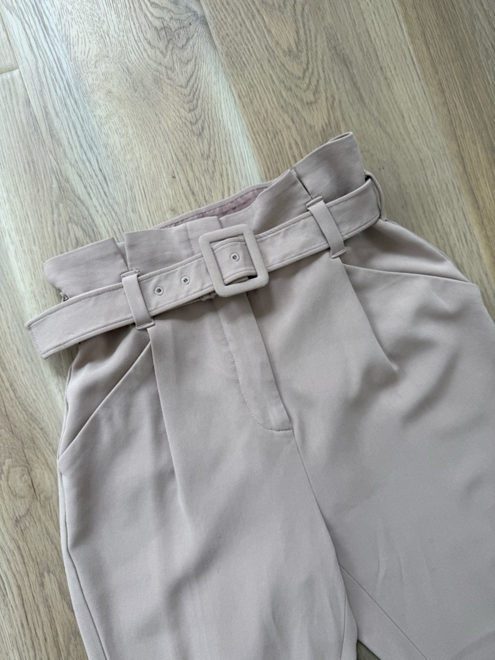 BABATON High-Waist Paperbag Belted Trousers - Neutral Blush - Picture 2 of 4